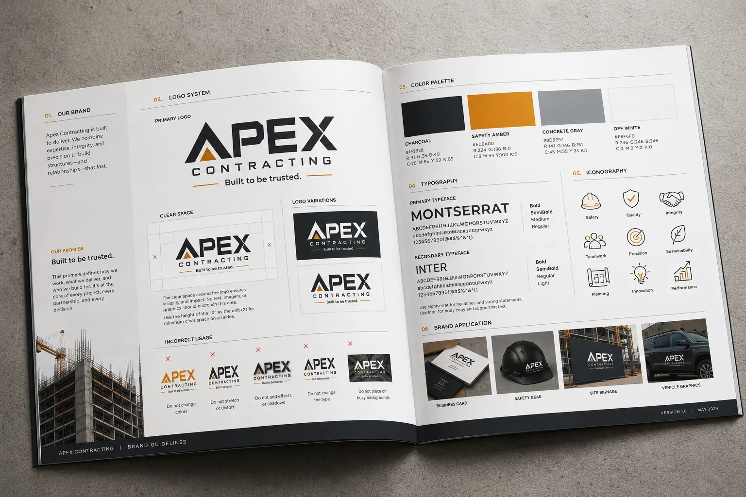 Brand guidelines — colour and type